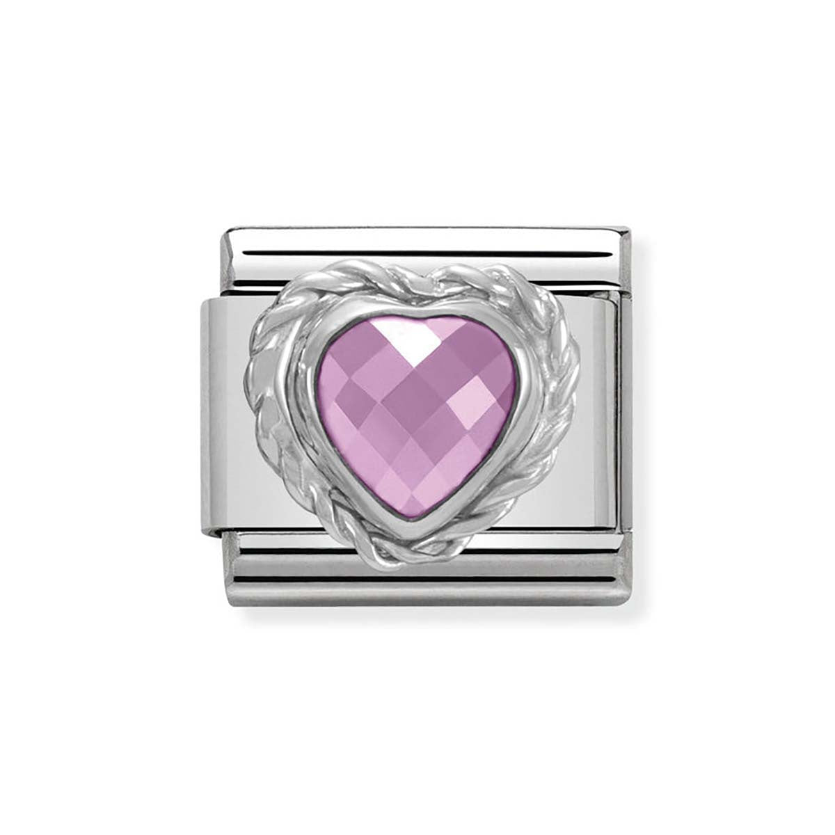 Nomination Pink Crystal Heart Charm