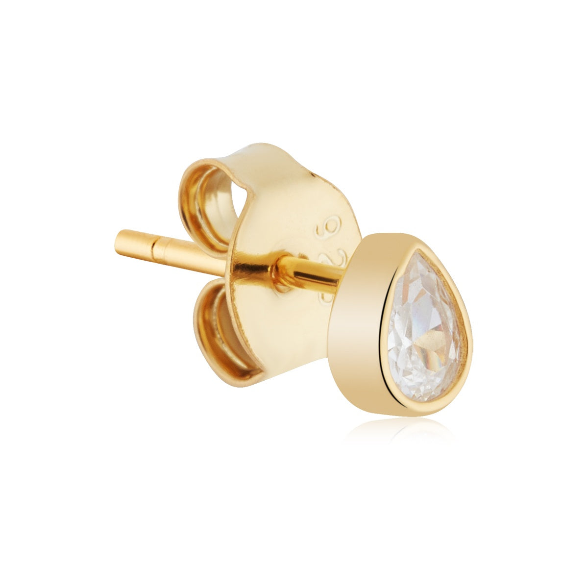 Argento Gold Teardrop Bezel Stud Earrings