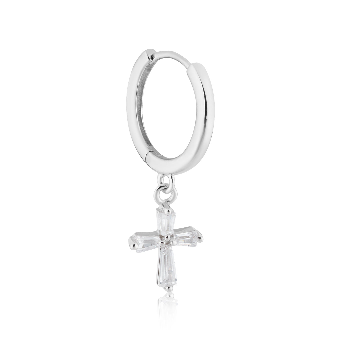 Argento Silver Vintage Cross Hoop Earings