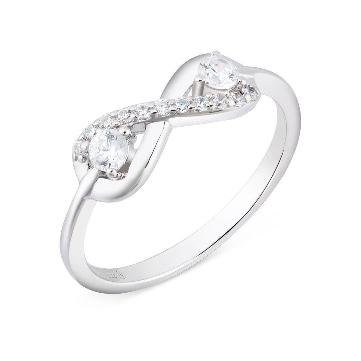 Argento Silver Pavé Infinity Love Ring