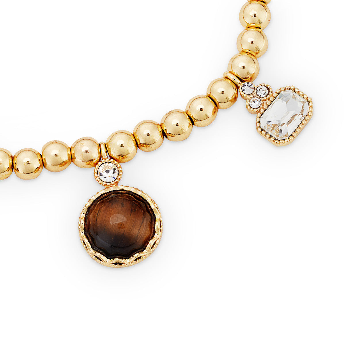 August Woods Gold Tiger's Eye Bead Pull Bracelet