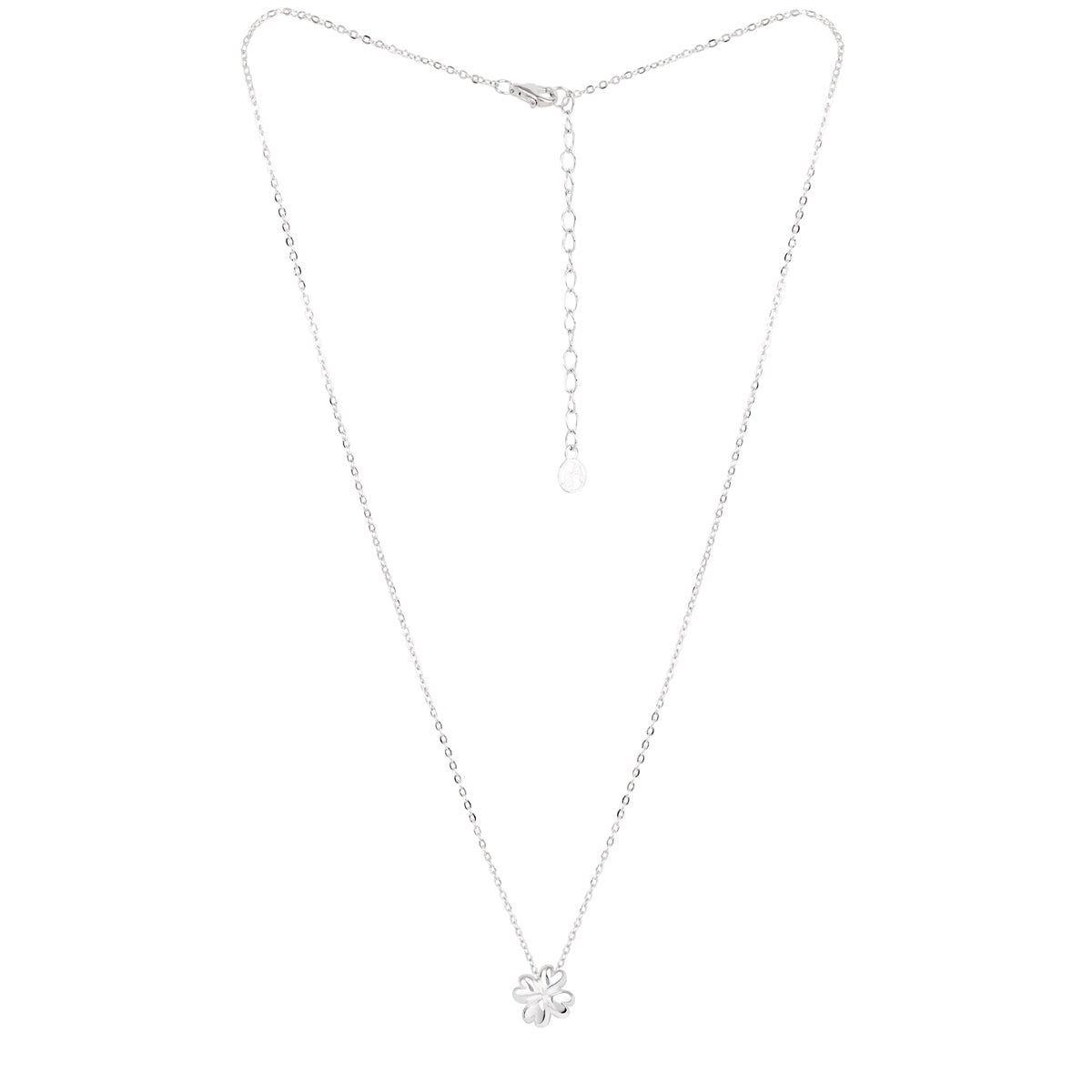 Argento Silver Kids Mini Puffy Clover Necklace