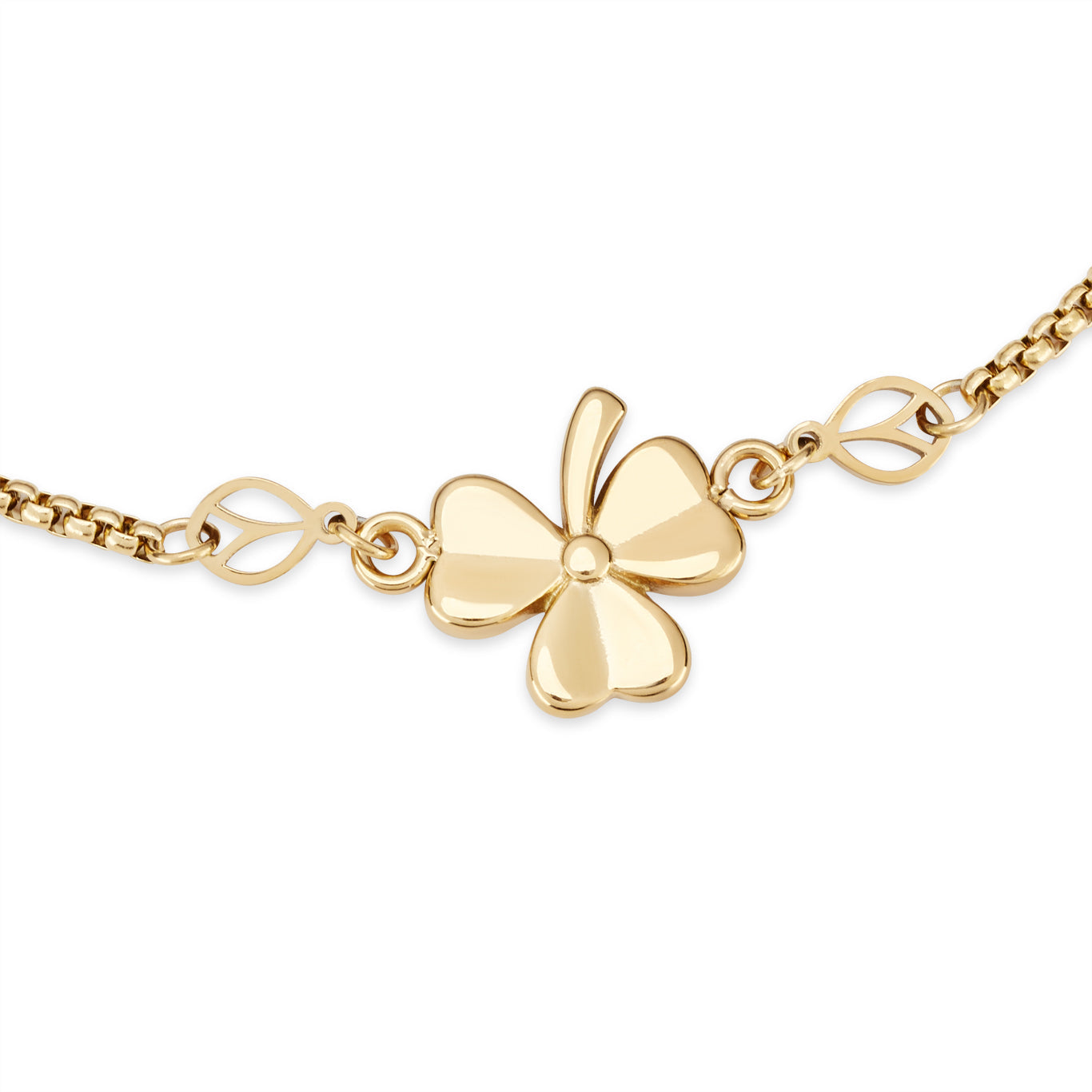 Over & Over Gold Stainless Steel 14k Sharmrock Pull Bracelet