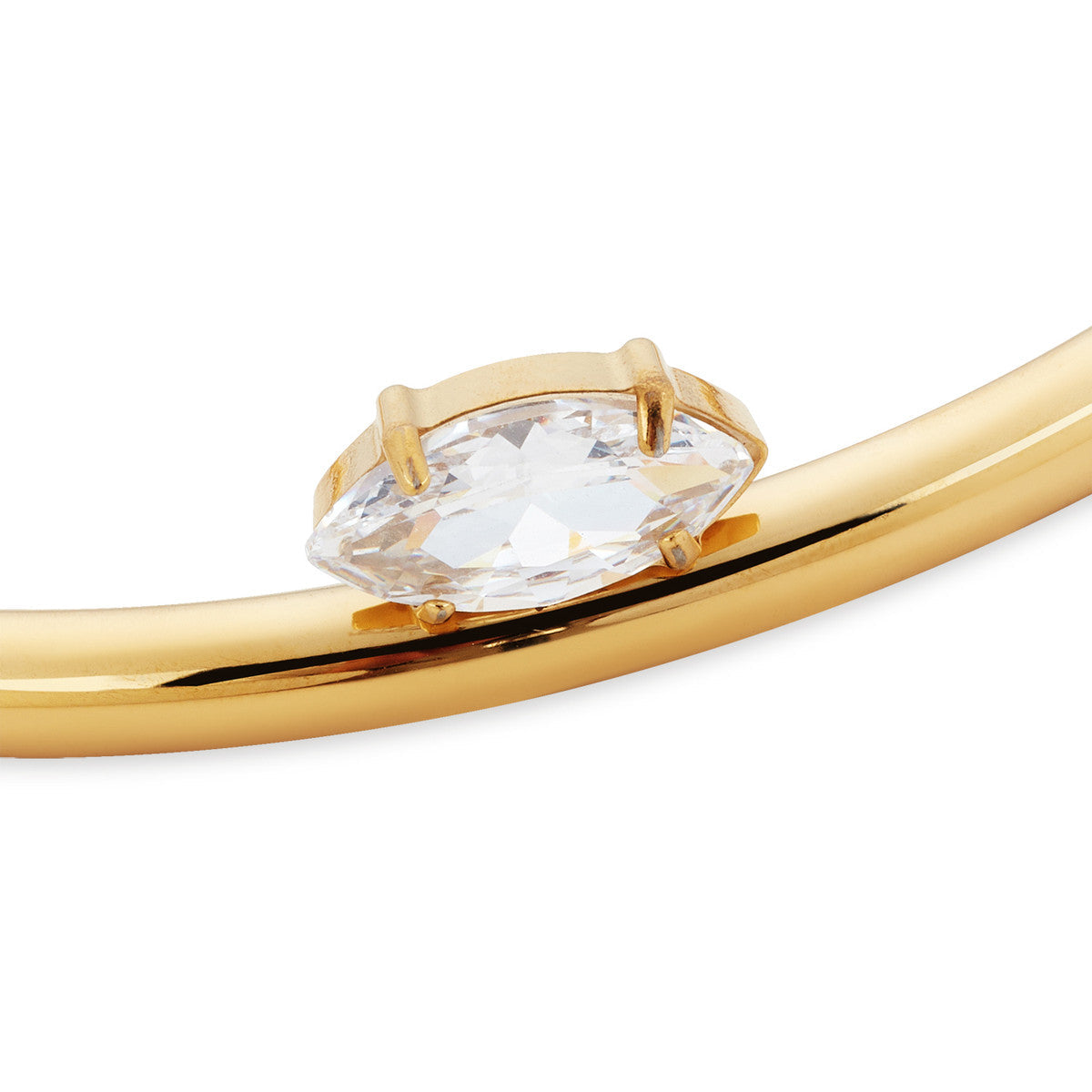Over & Over Gold Stainless Steel Marquise CZ Bangle