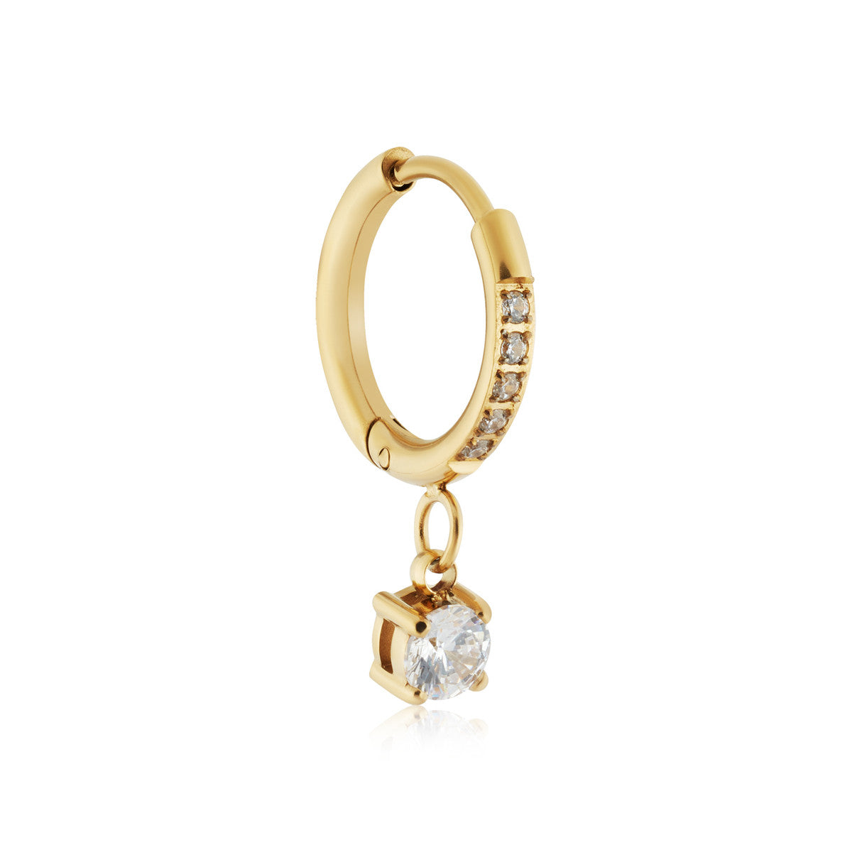 Over & Over Gold Stainless Steel Classic CZ Drop Earrings
