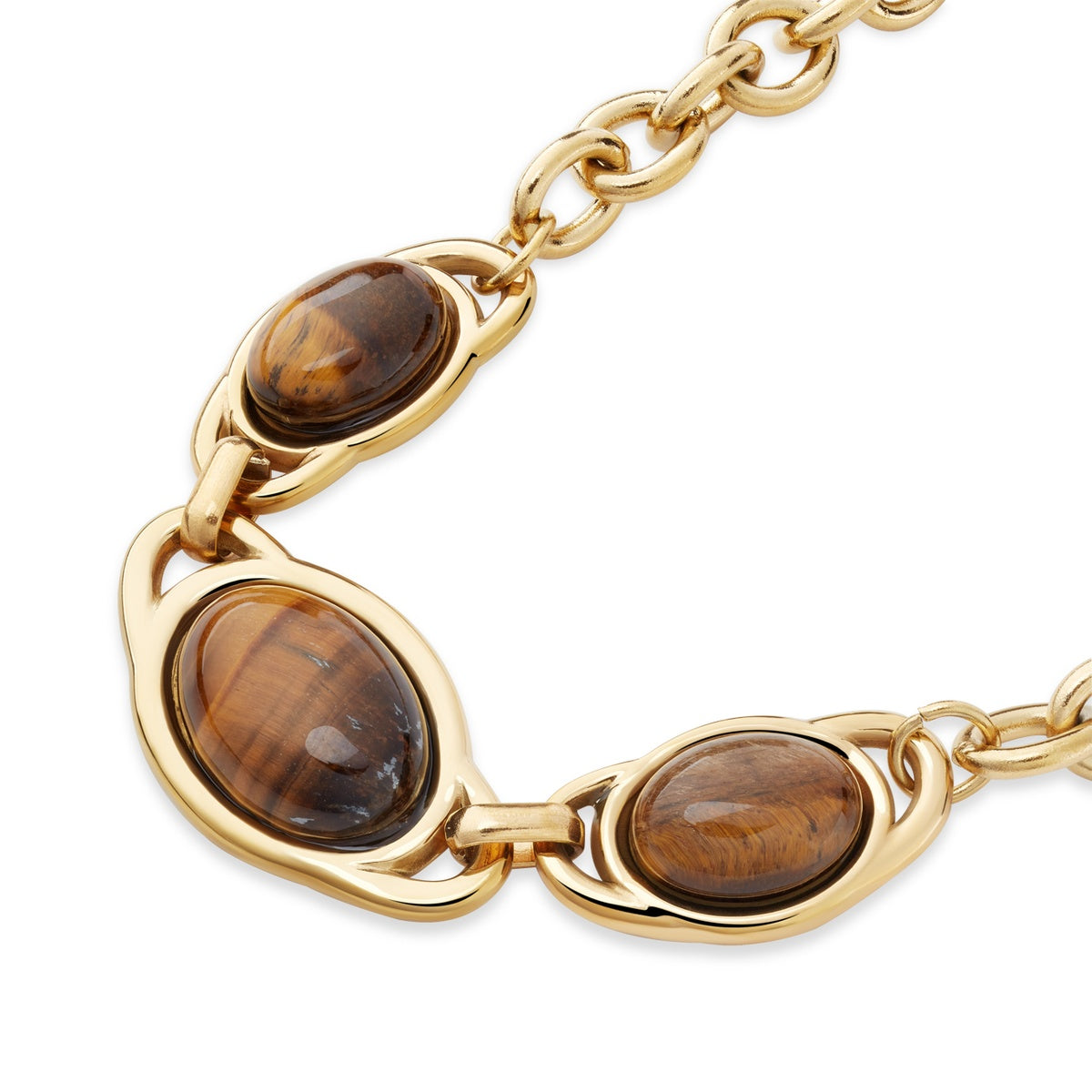Over & Over Gold Tiger's Eye Statement Necklace