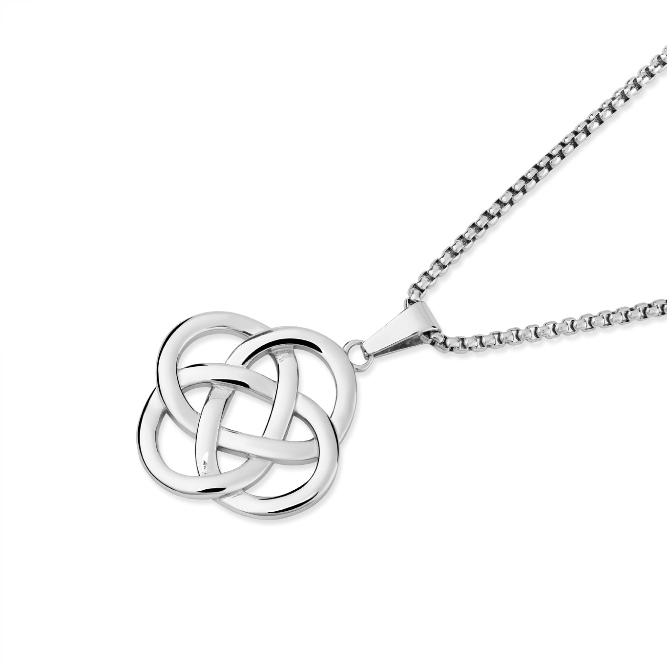 Over & Over Silver Stainless Steel Eternal Celtic Knot XL Necklace