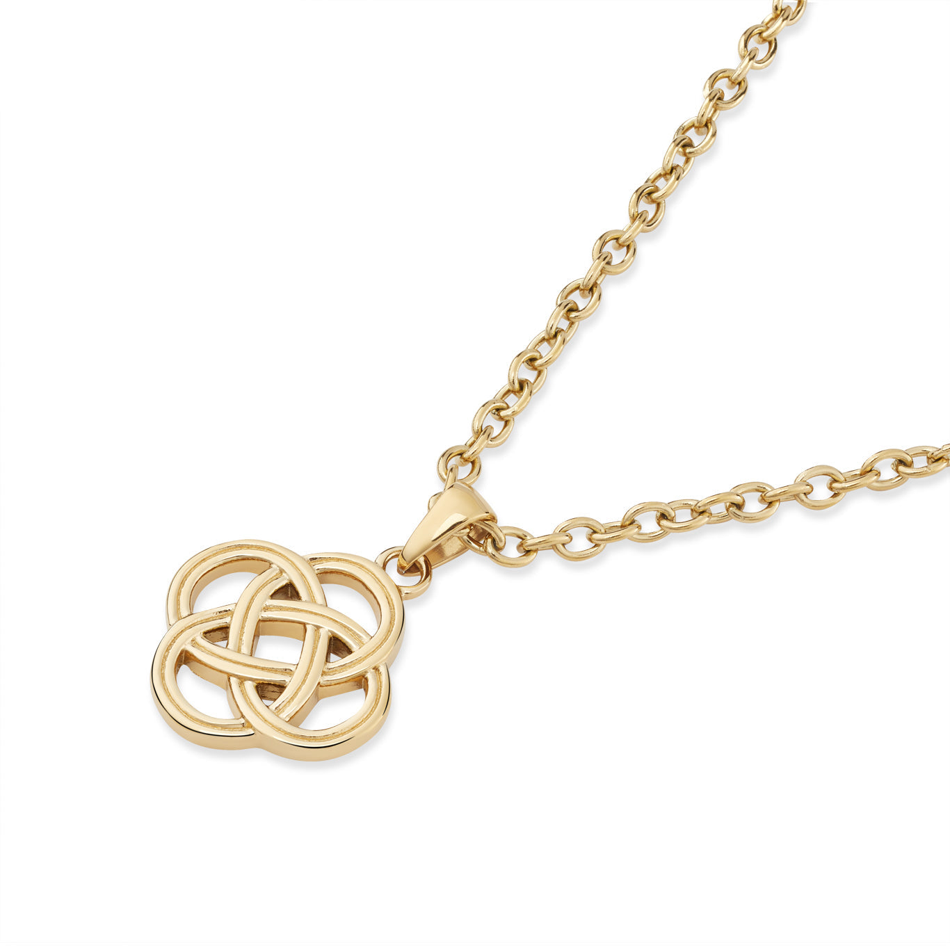 Over & Over Gold Stainless Steel 14k Enternity Knot Necklace