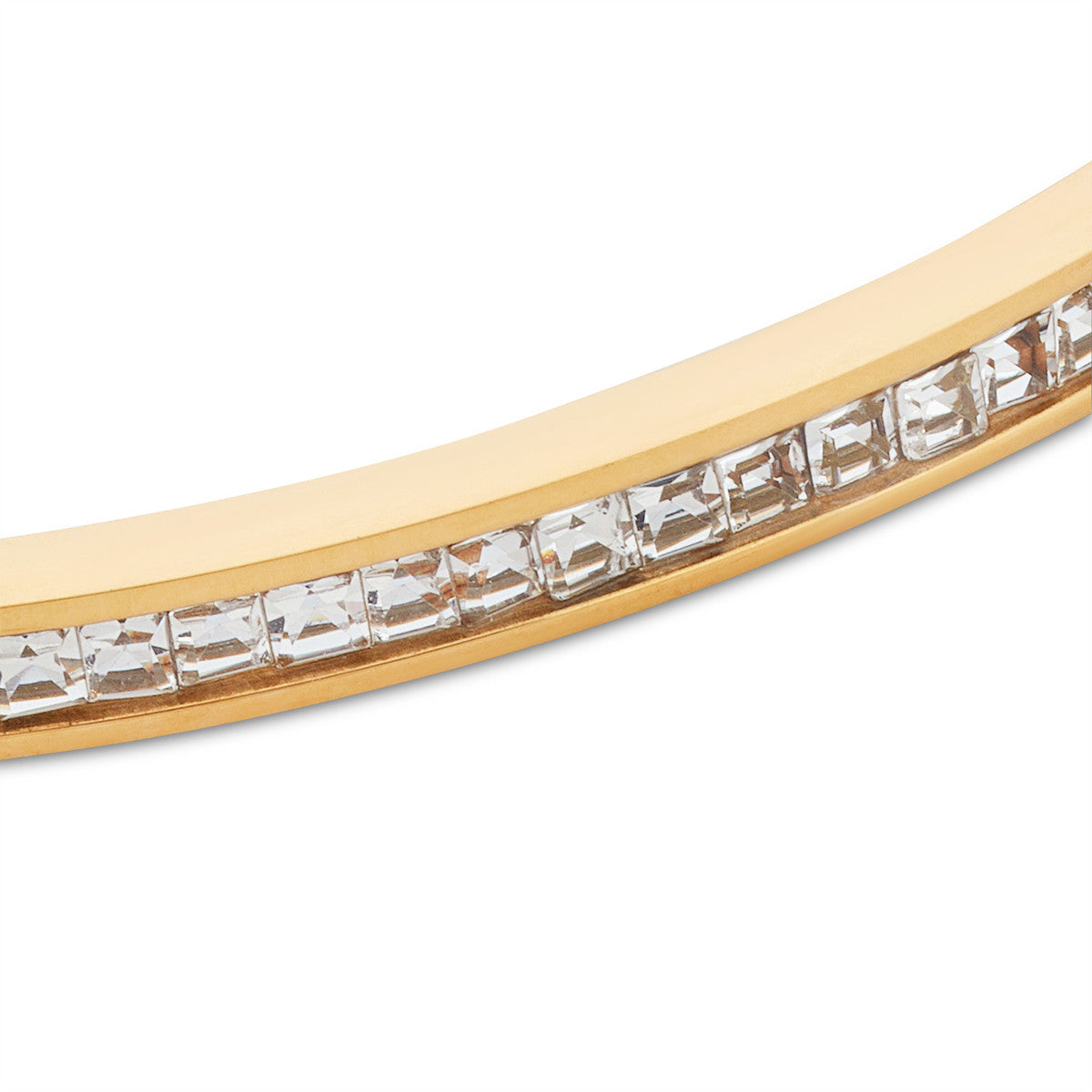Over & Over 14K Gold Stainless Steel Classic Pavé Bangle
