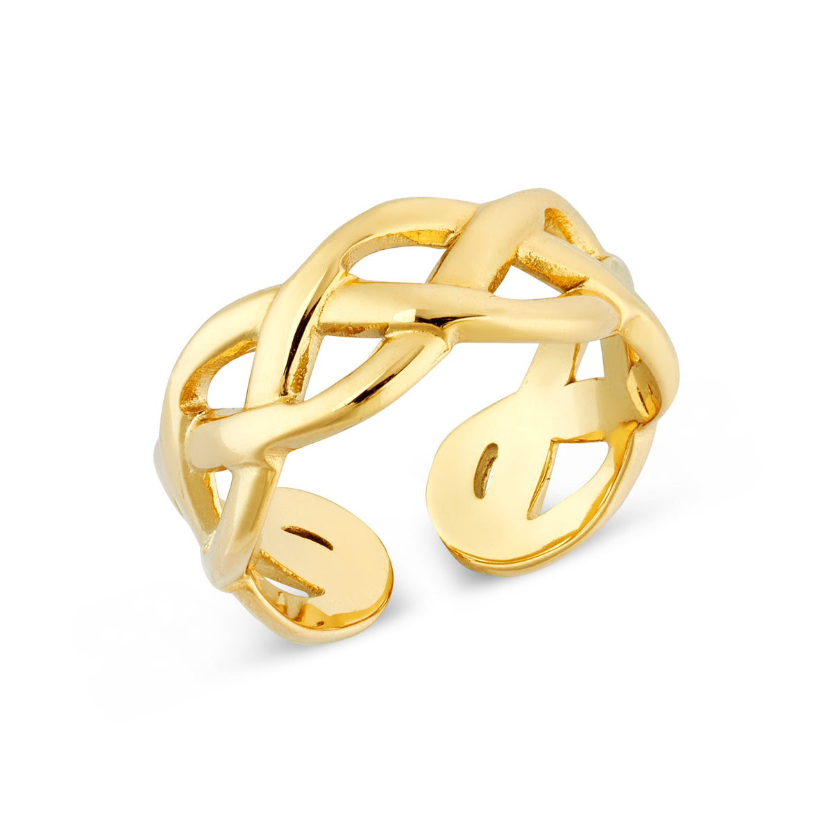 Over & Over 14k Gold Stainless Steel Celtic Open Ring