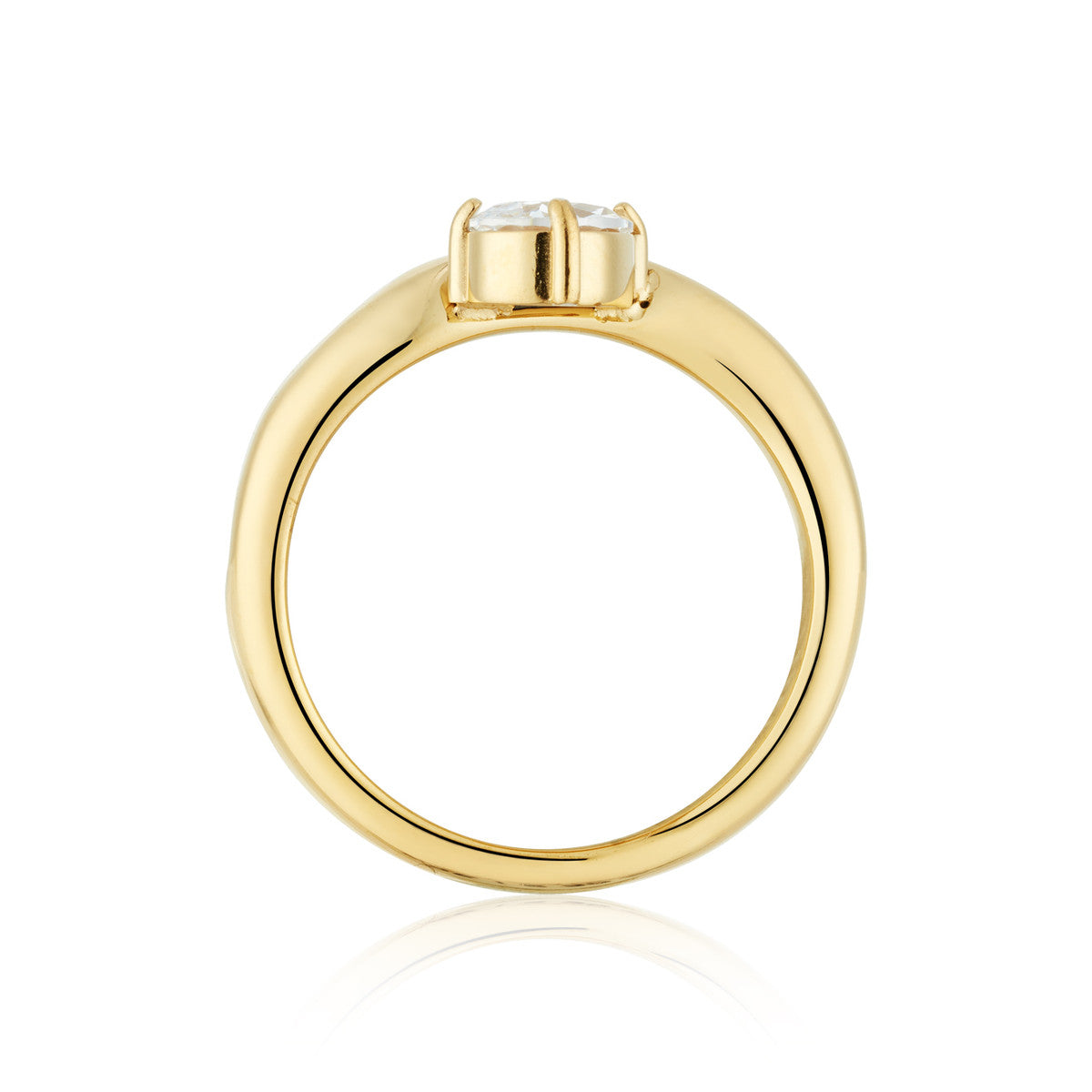 Over & Over Gold Stainless Steel Pear Wave Ring