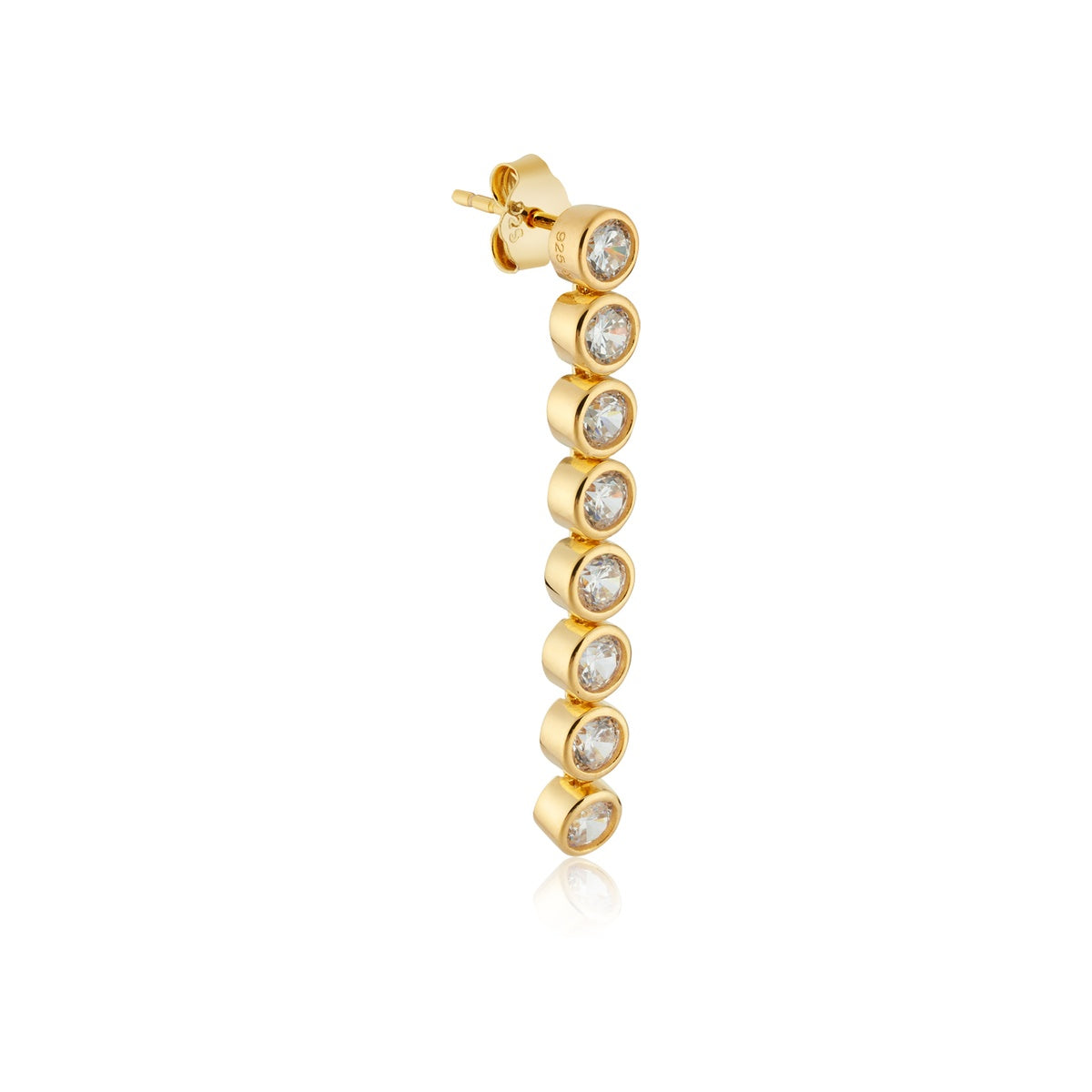 Argento Gold 18k Plated CZ Drop Bezel Earrings