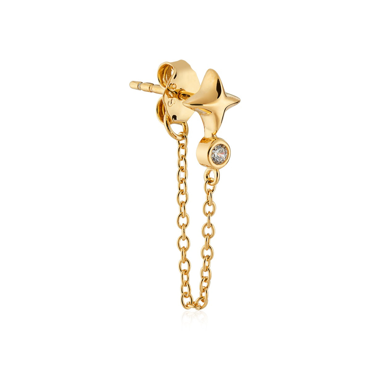 Argento Gold Starburst CZ Drop Earrings
