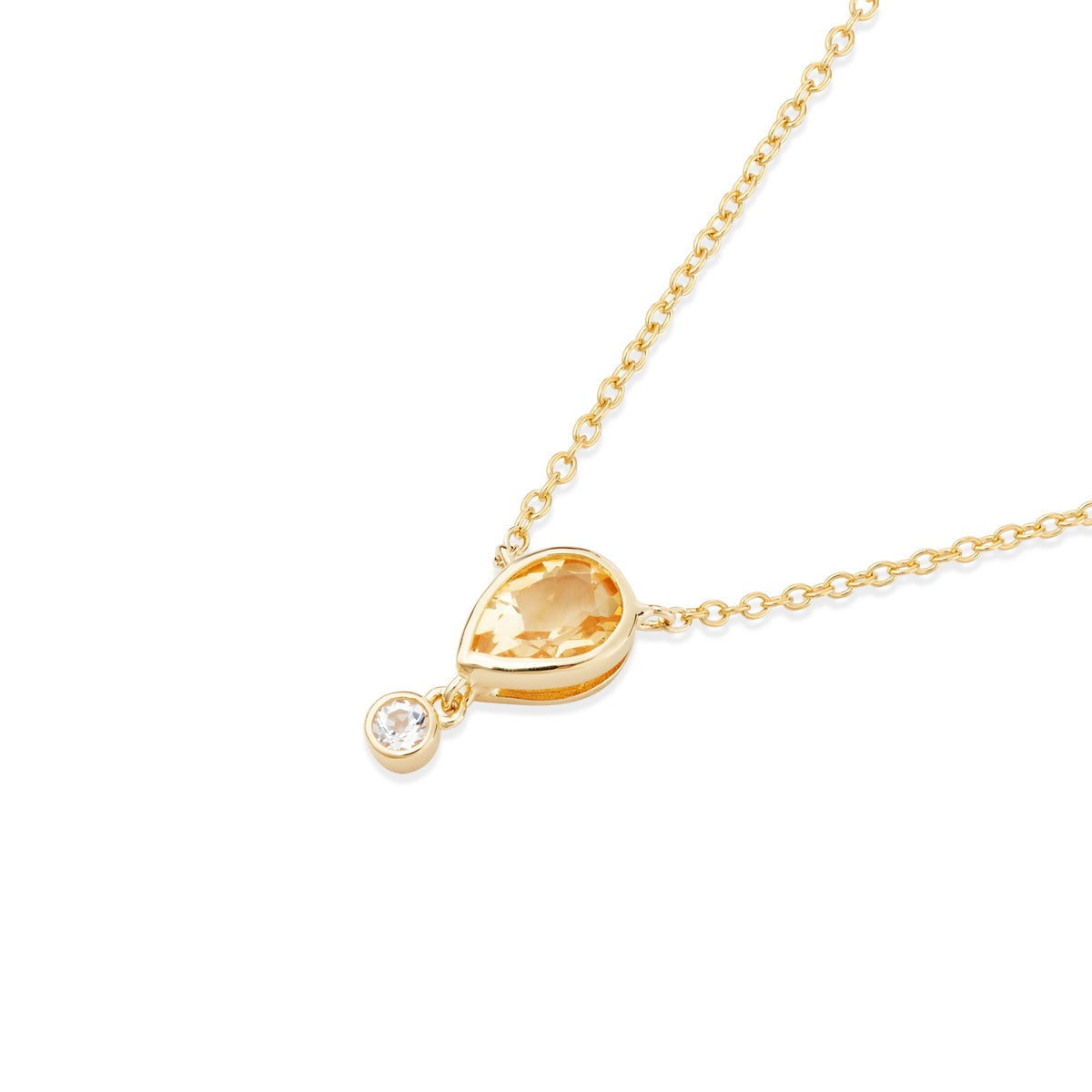 Argento Gold 18k Plated Citrine Topaz Necklace