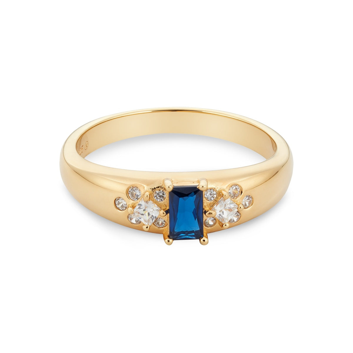 Argento Gold Blue Pavé CZ Luxe Ring