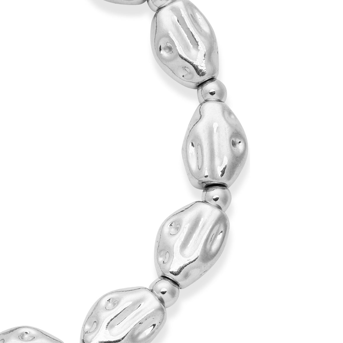 Over & Over Silver Pebble Beaded Bracelet