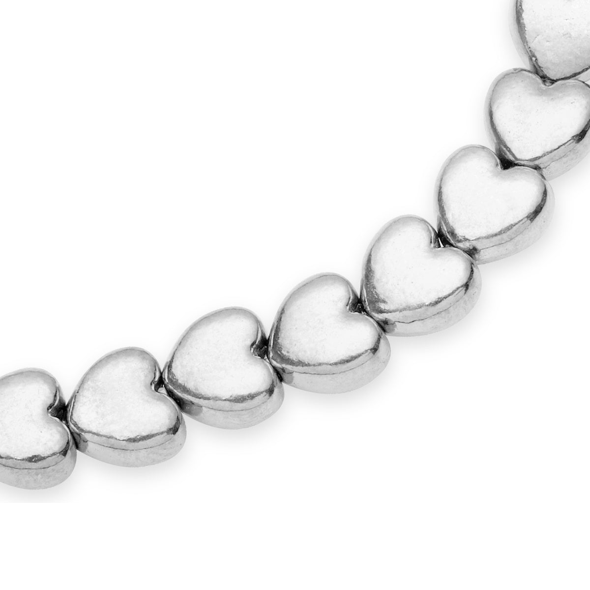 Over & Over Silver Heart Beaded Bracelet
