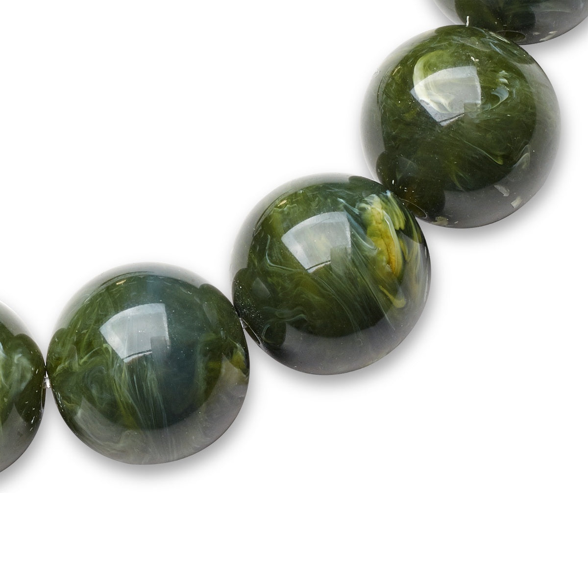 Over & Over Gold Green Resin Beaded Bracelet