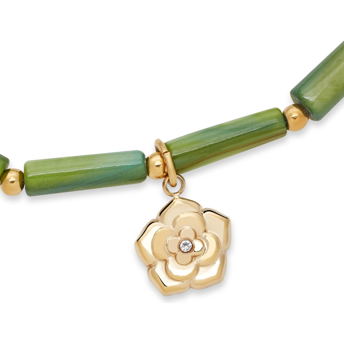 Over & Over Green Lotus Beaded Bracelet