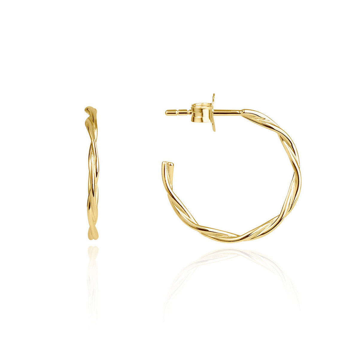 Gold 20mm Twist Hoop Earrings