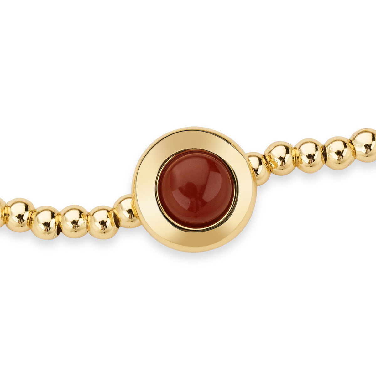 August Woods Gold Red Agate Stretch Bracelet