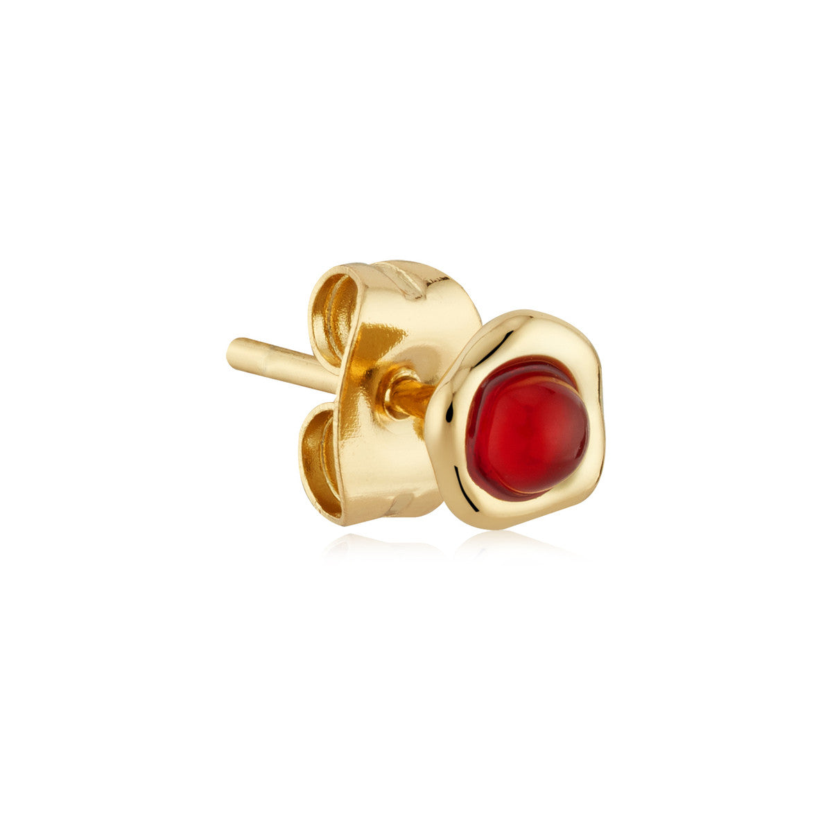August Woods Gold Red Agate Stud Earrings