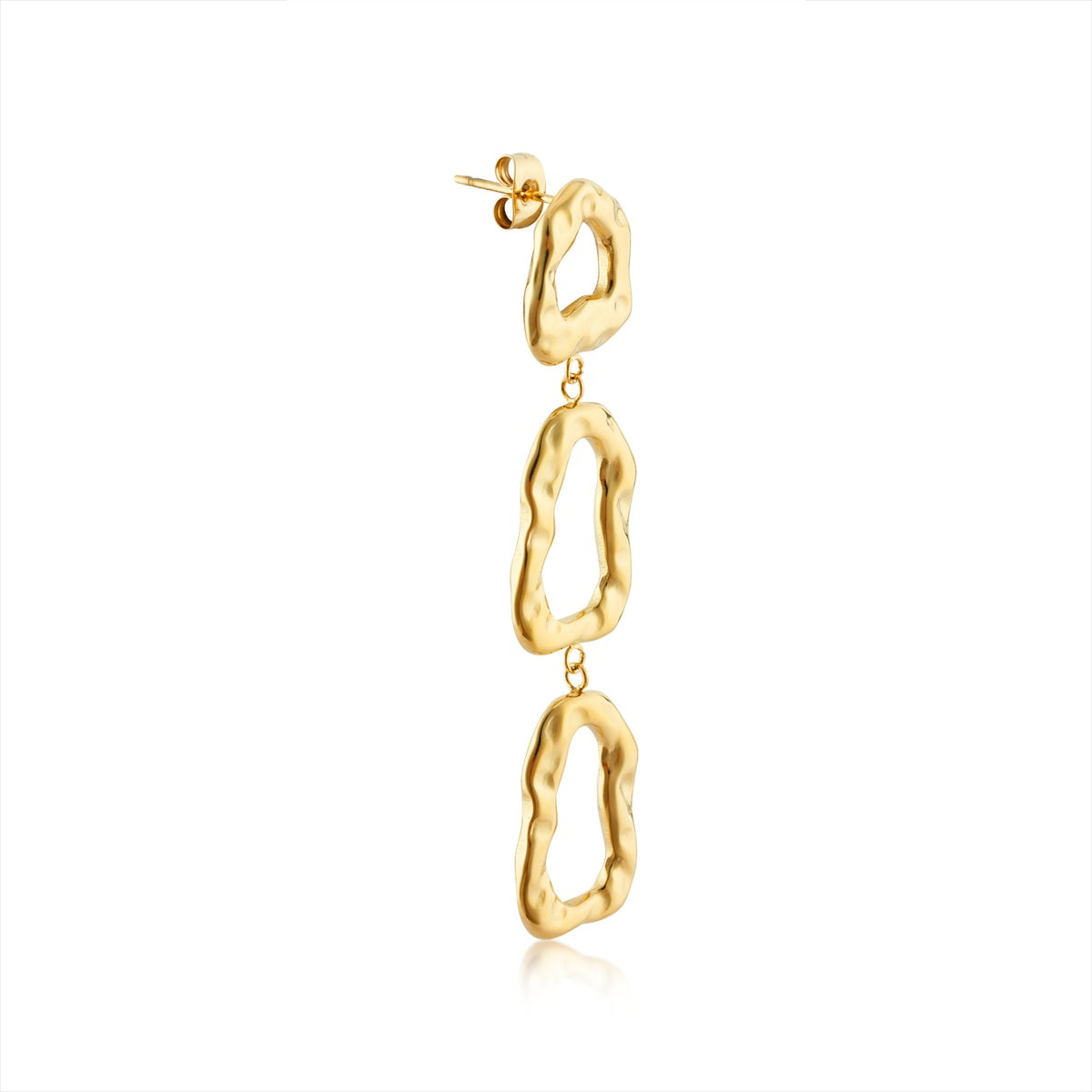 Over & Over 14k Gold Stainless Steel Molten Drop Earrings
