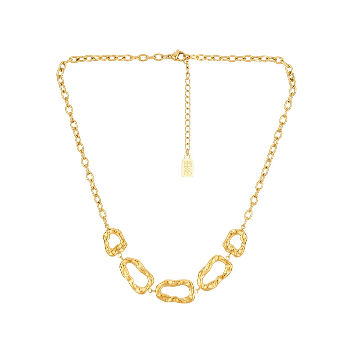 Over & Over 14k Gold Stainless Steel Molten Chain Necklace