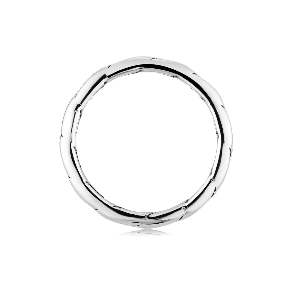 Over & Over Silver Stainless Steel Men's Oxidised Chain Ring