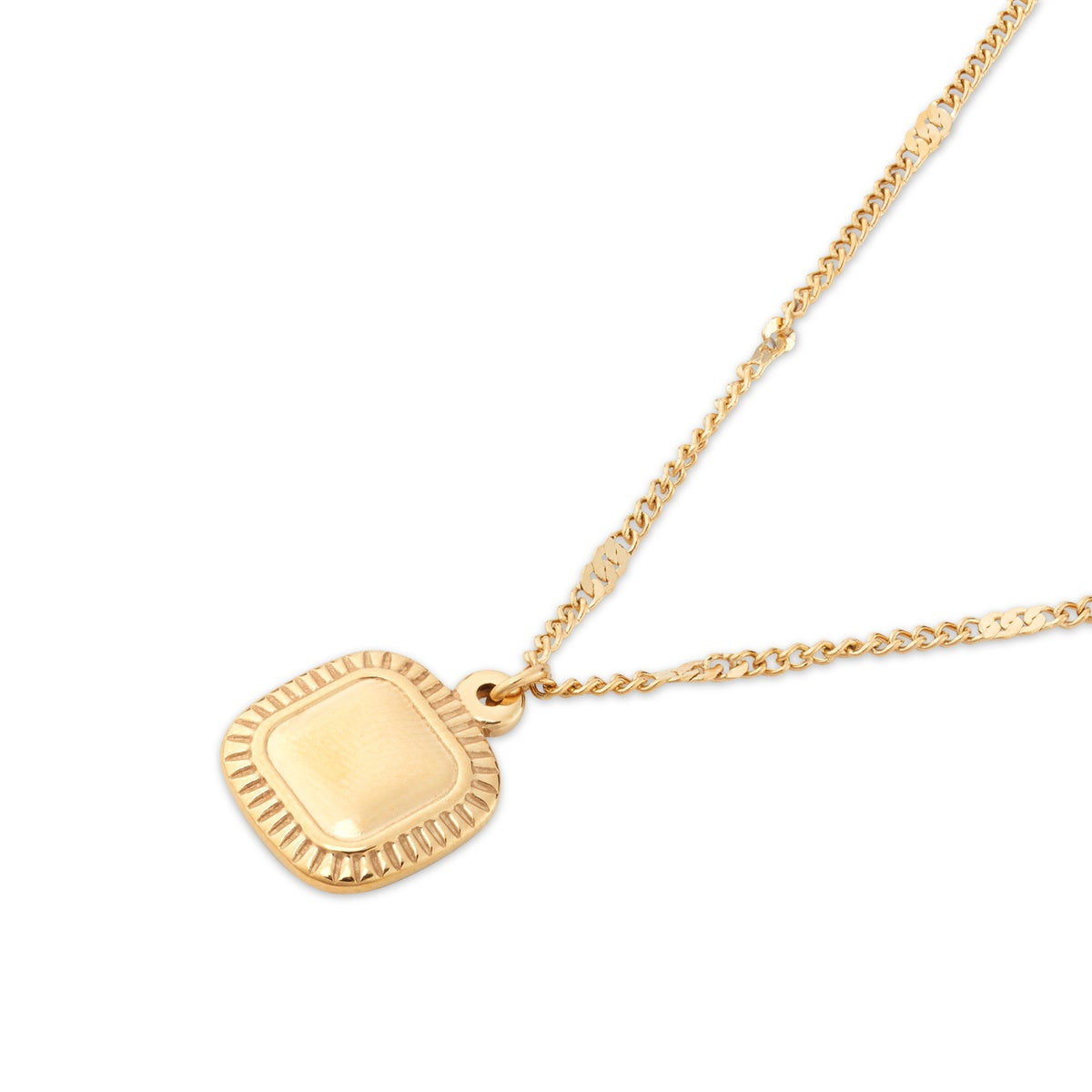 Over & Over Gold Square Pendant Necklace