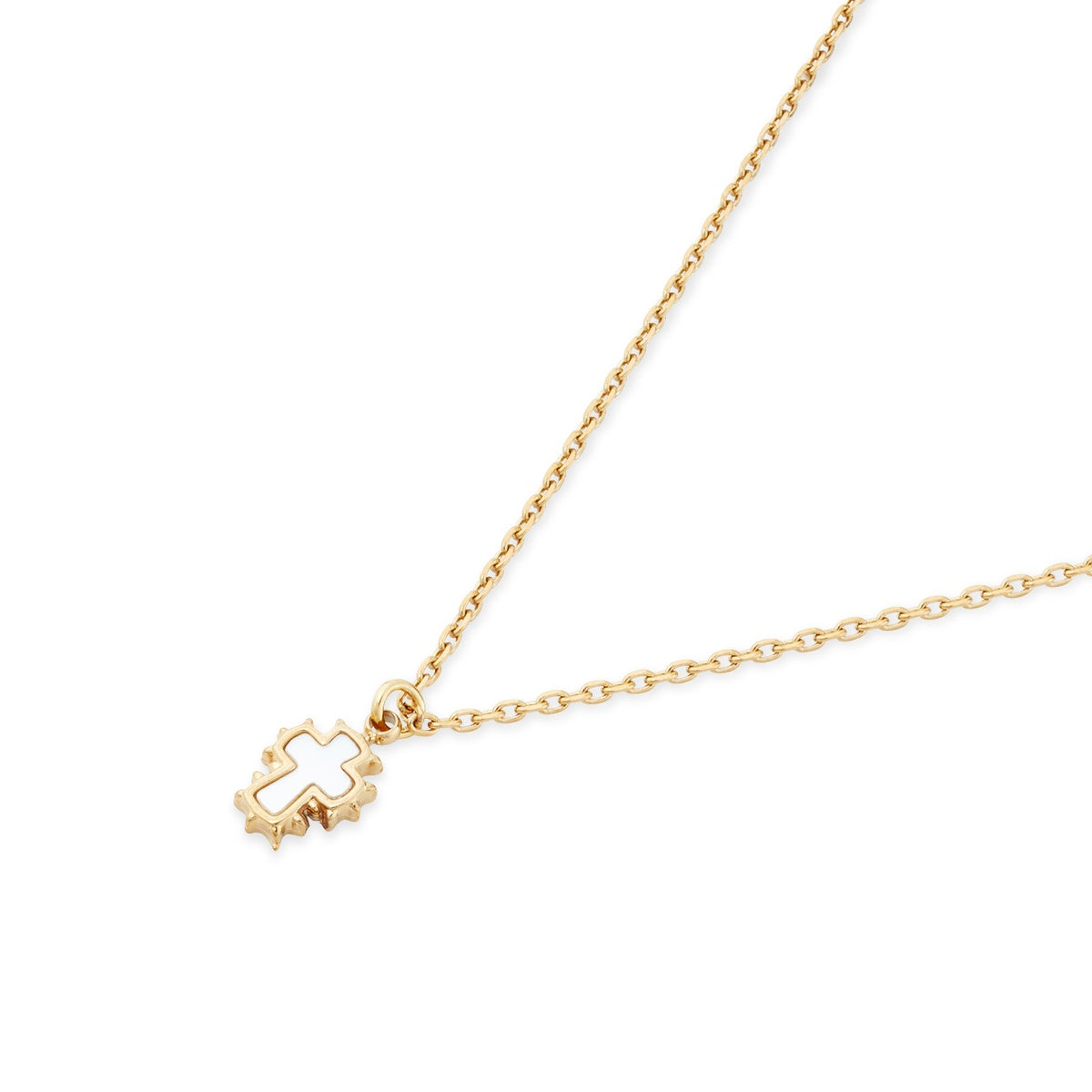 Over & Over Gold Mini Mother of Pearl Cross Necklace