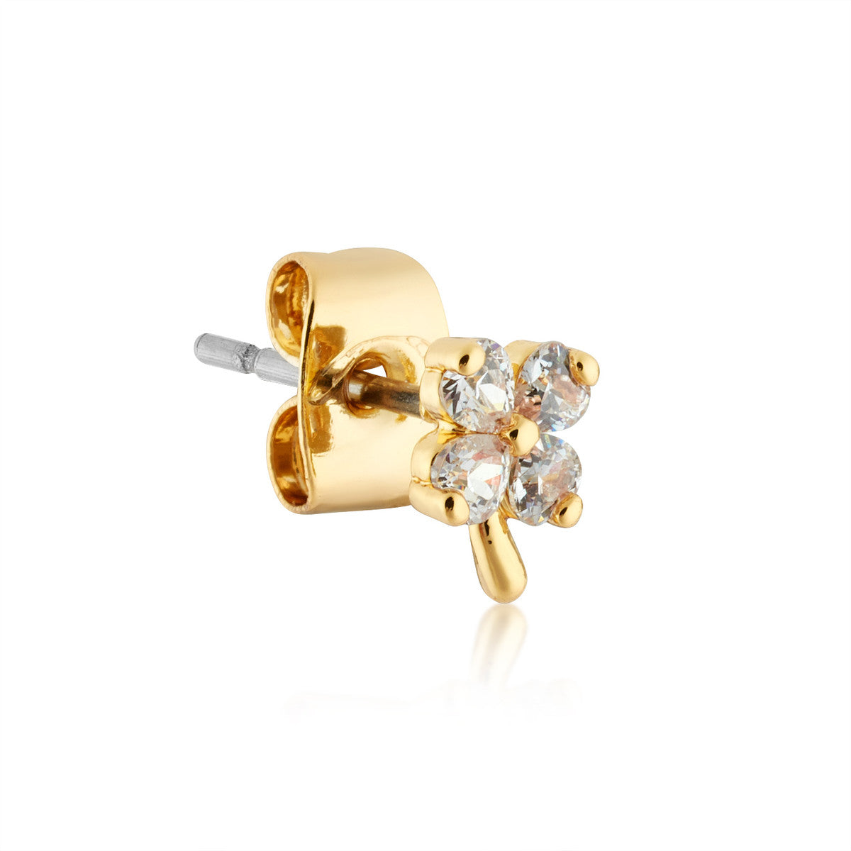 August Woods Gold Mini Clover Earrings