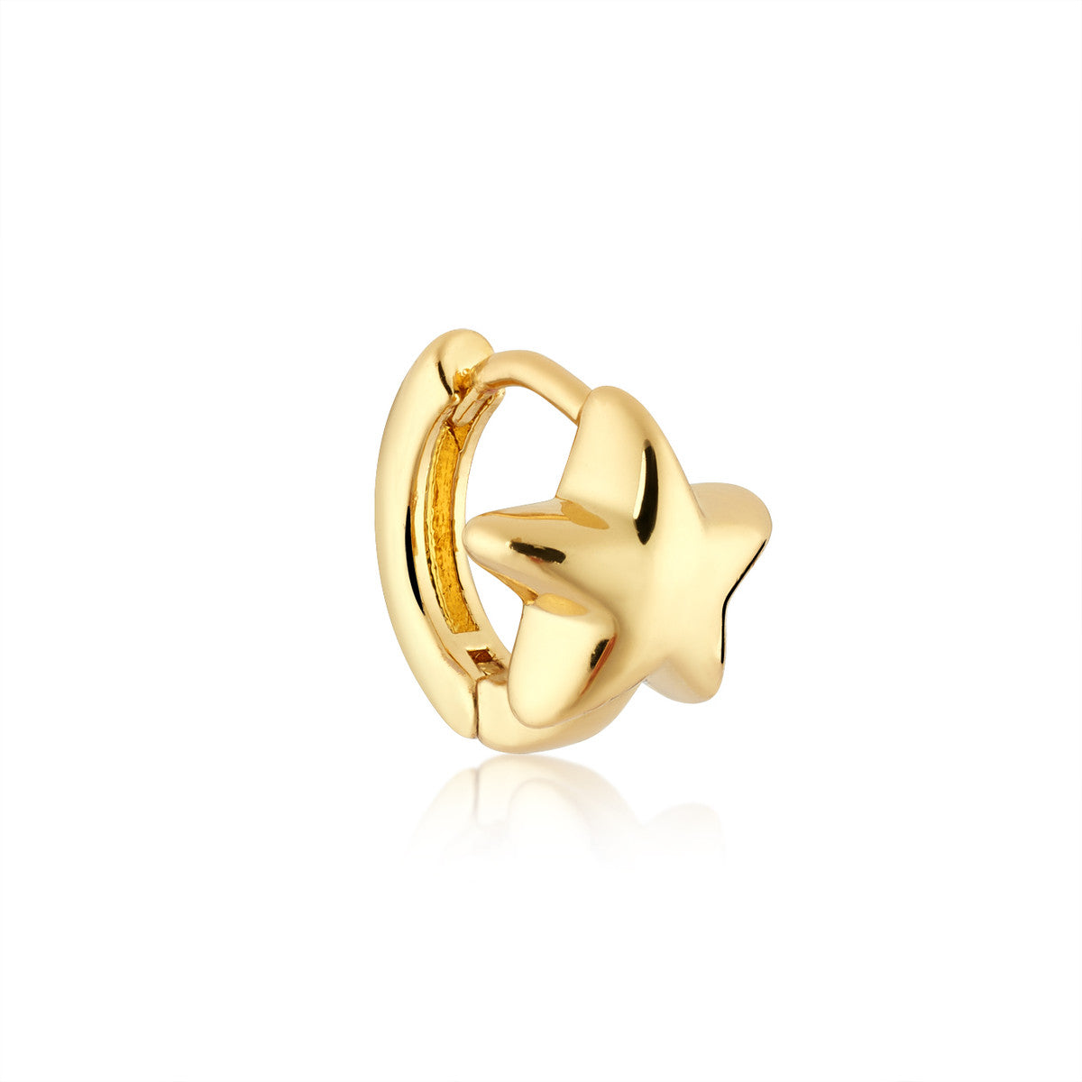 August Woods Gold Puffed Star Huggie Hoop Earrings