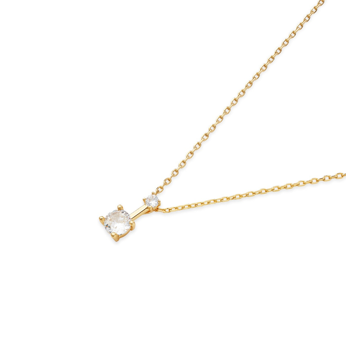 August Woods Gold Clawset Solitaire Necklace