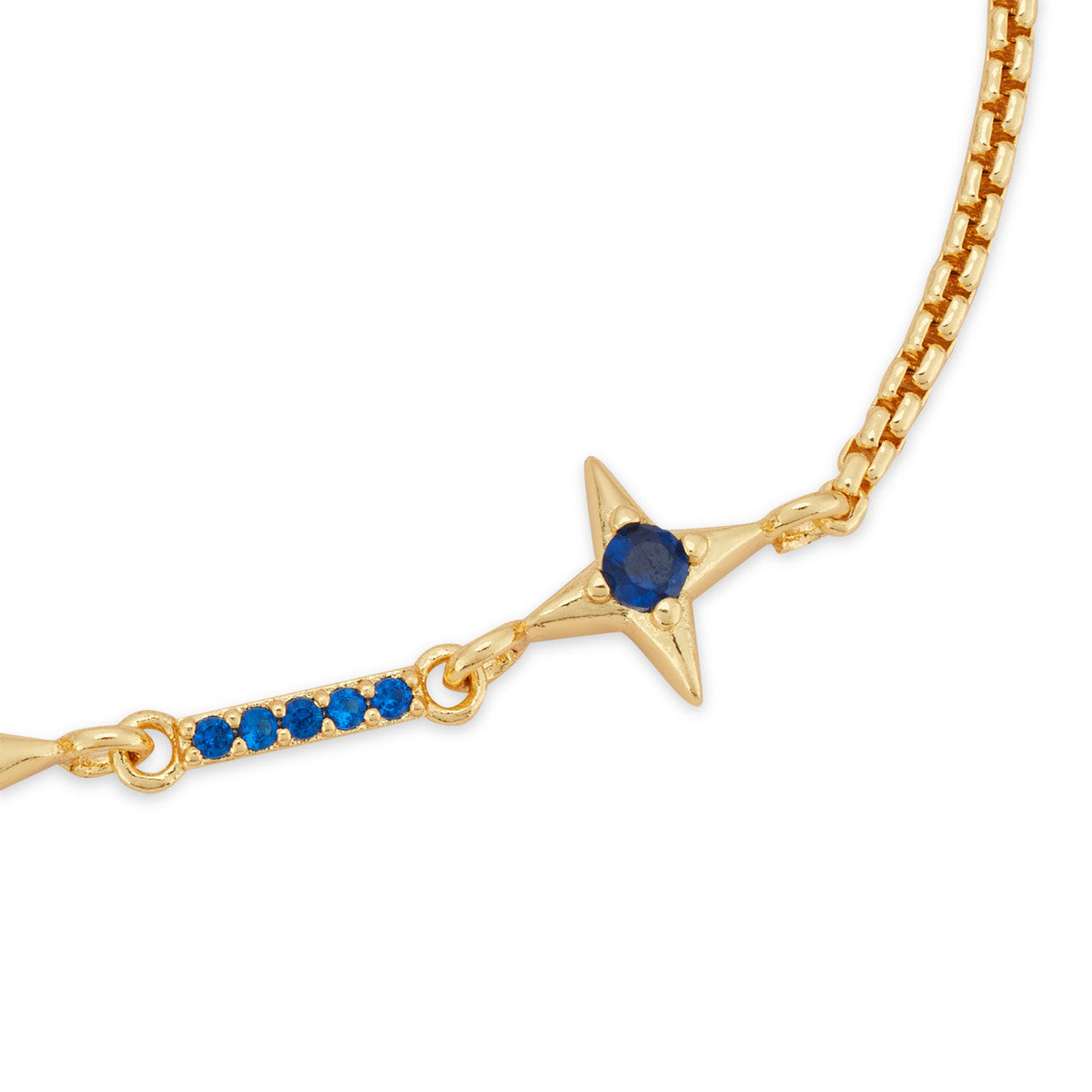 August Woods Gold Blue CZ Star Pull Bracelet