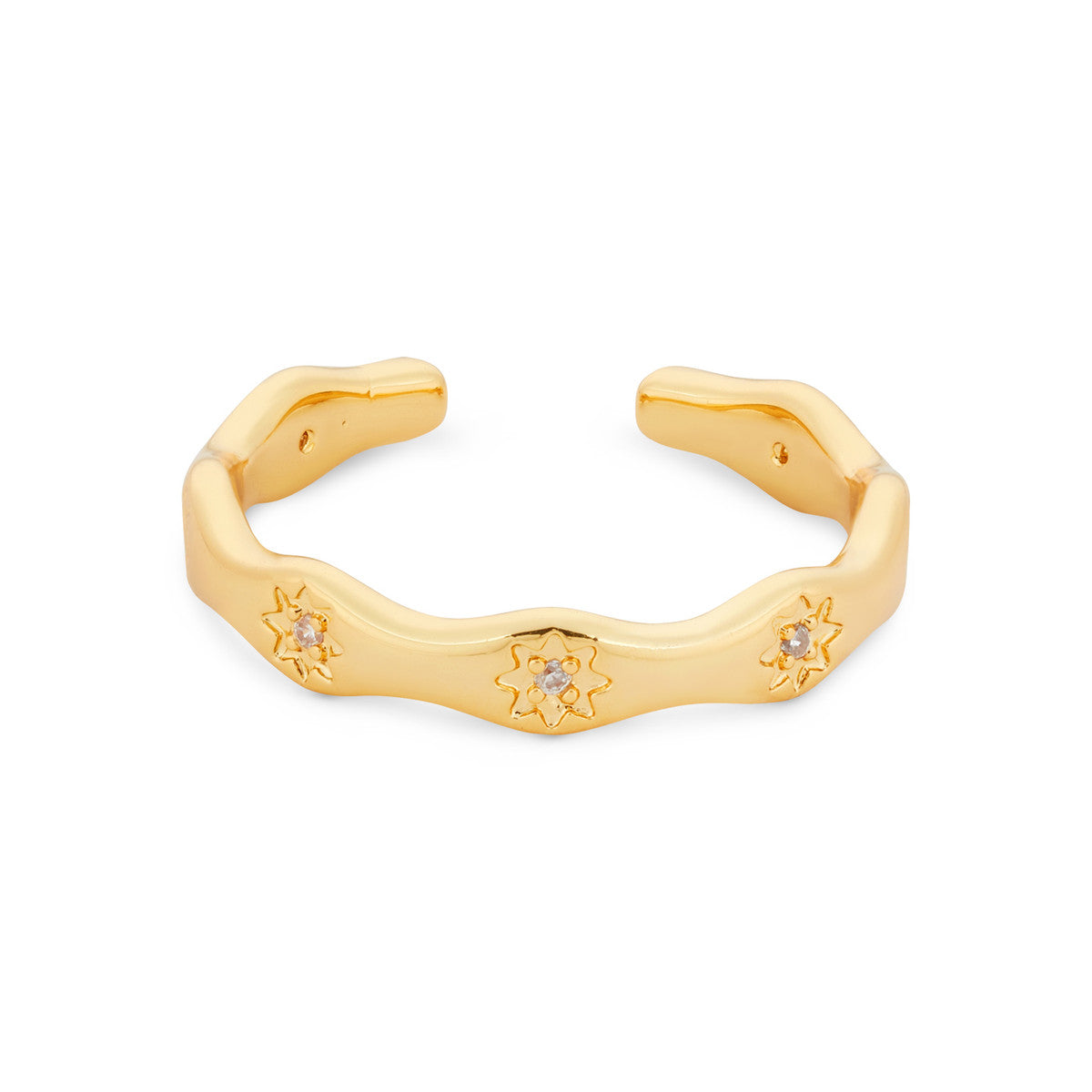 August Woods Gold Celestial Star Band Adjustable Ring