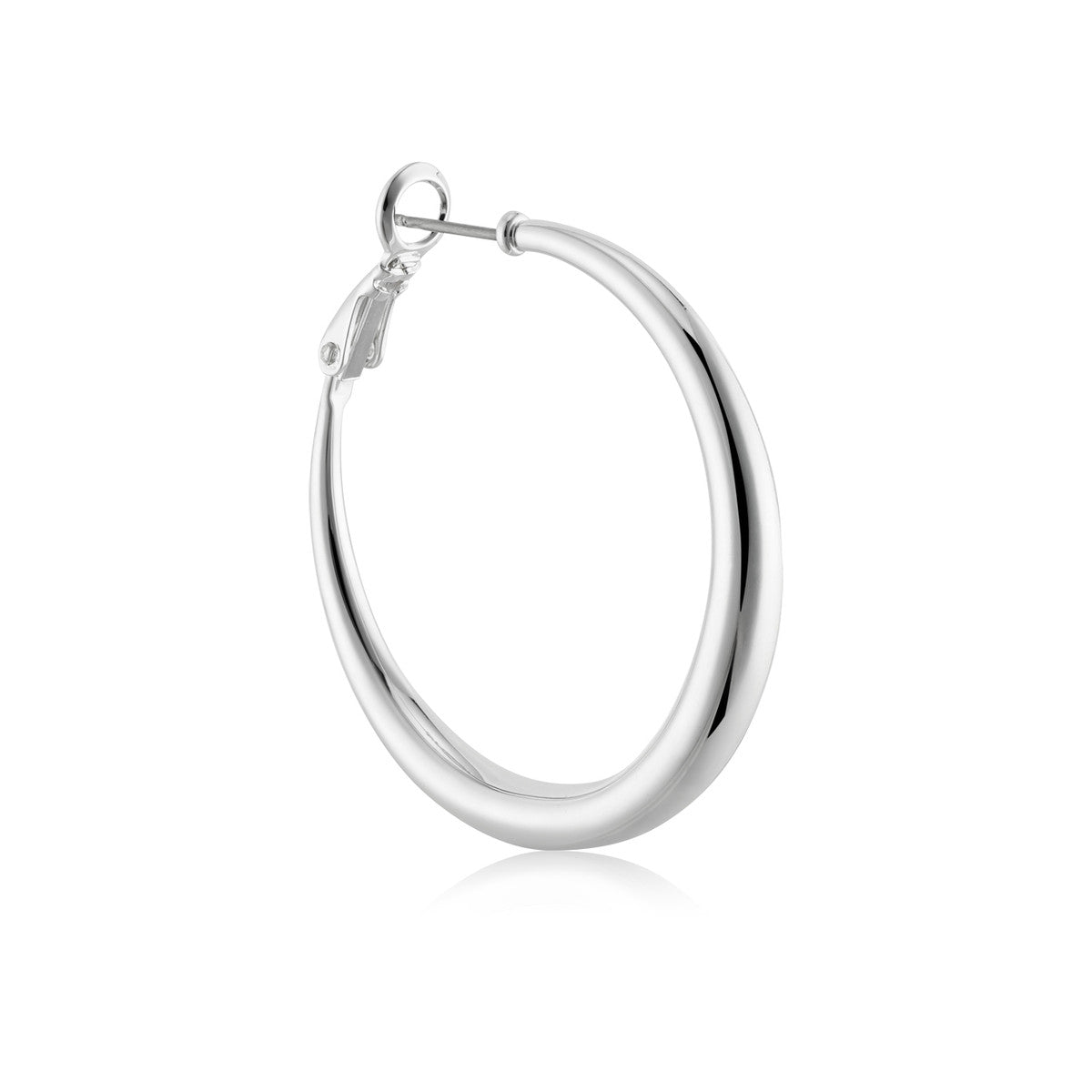 August Woods Silver XL Hoop Earrings
