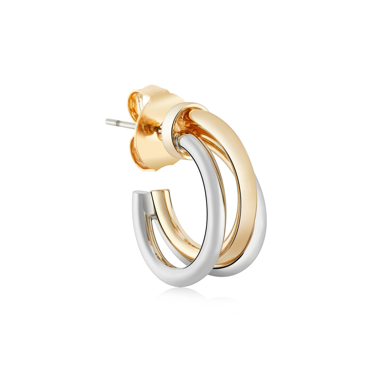 August Woods Two-Tone Trio Half Hoop Earring