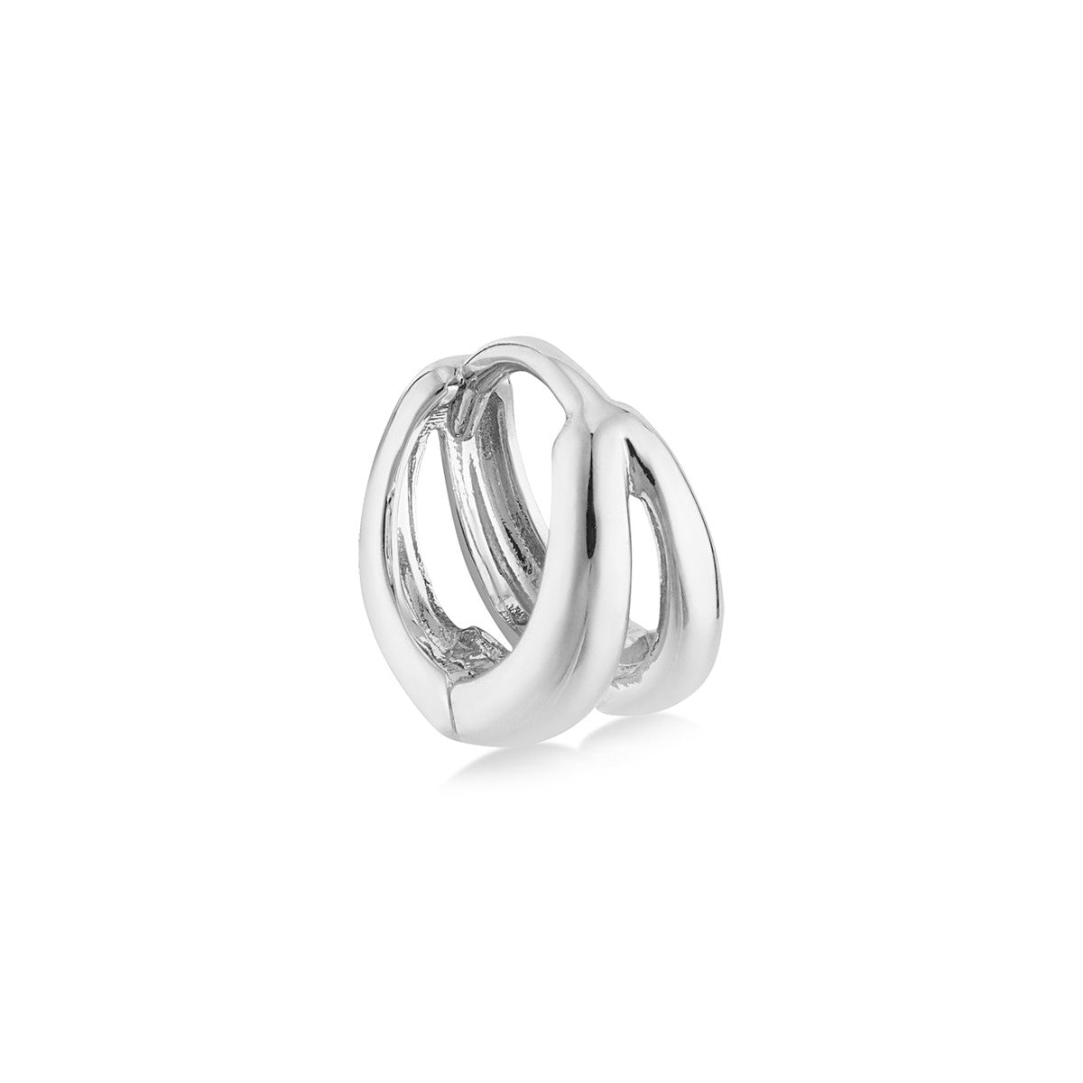 August Woods Silver Double Huggie Hoop Earrings