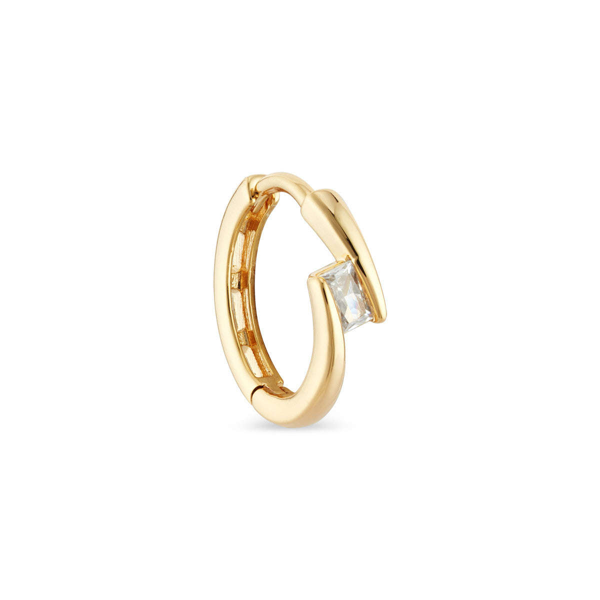 August Woods Gold Square CZ Wrap Hoop Earrings