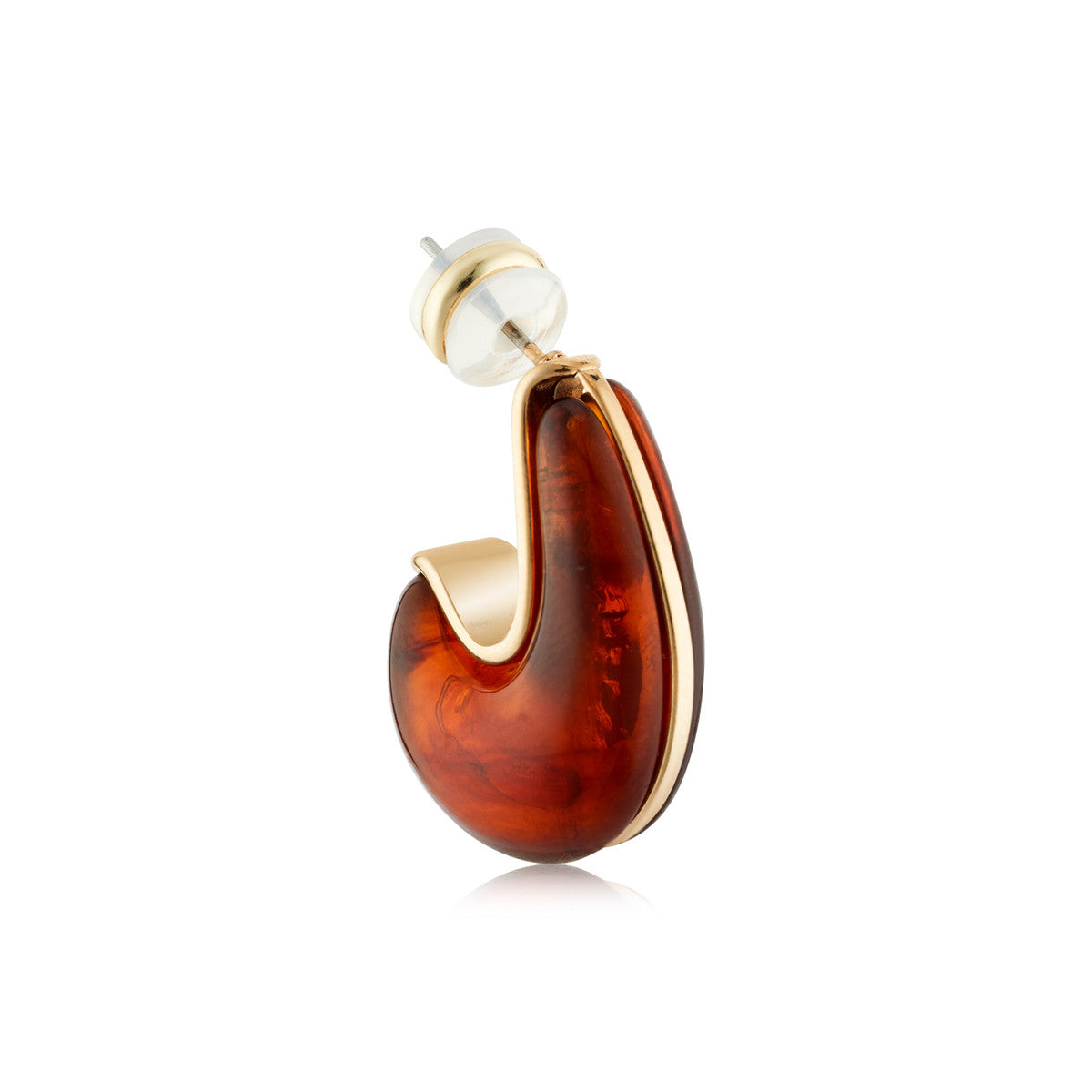 August Woods Gold Brown Resin Chubby Hoops