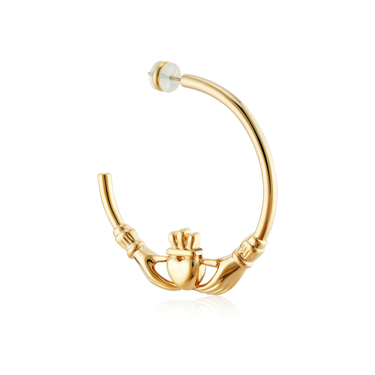 August Woods Gold XL 5cm Claddagh Hoops