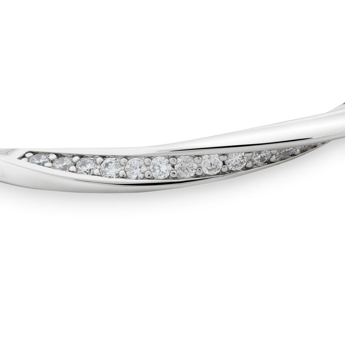 August Woods Silver Pavé CZ Twist Open Bangle