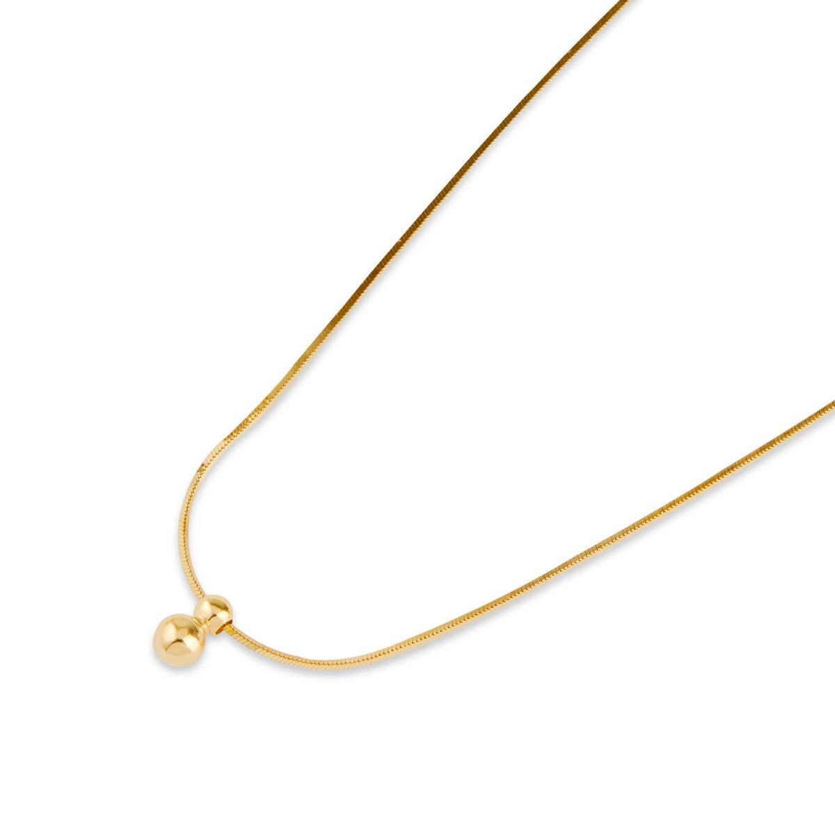 Argento Gold Flat Chain Ball Necklace