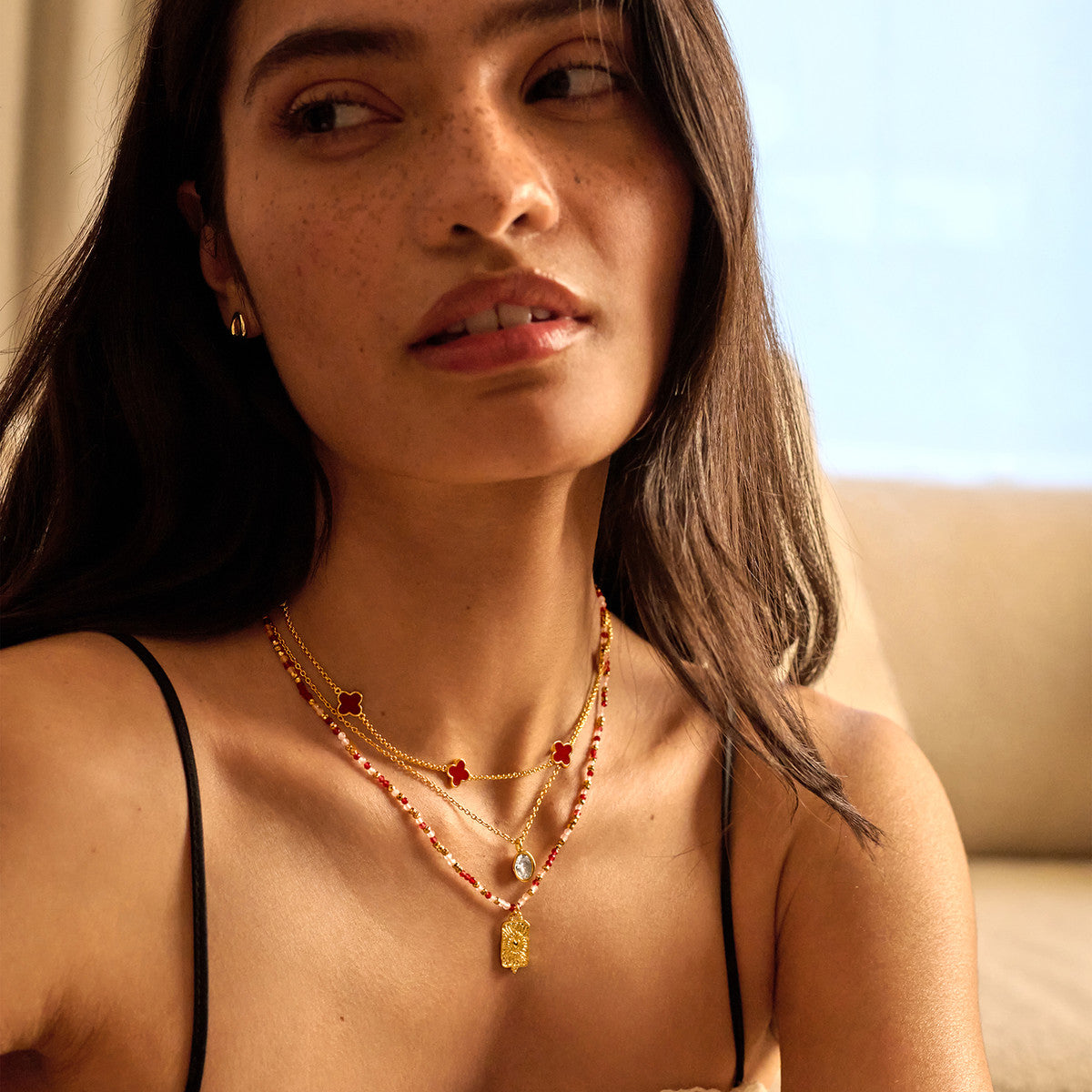 Joma Signature Clover Collection Red Clover Necklace