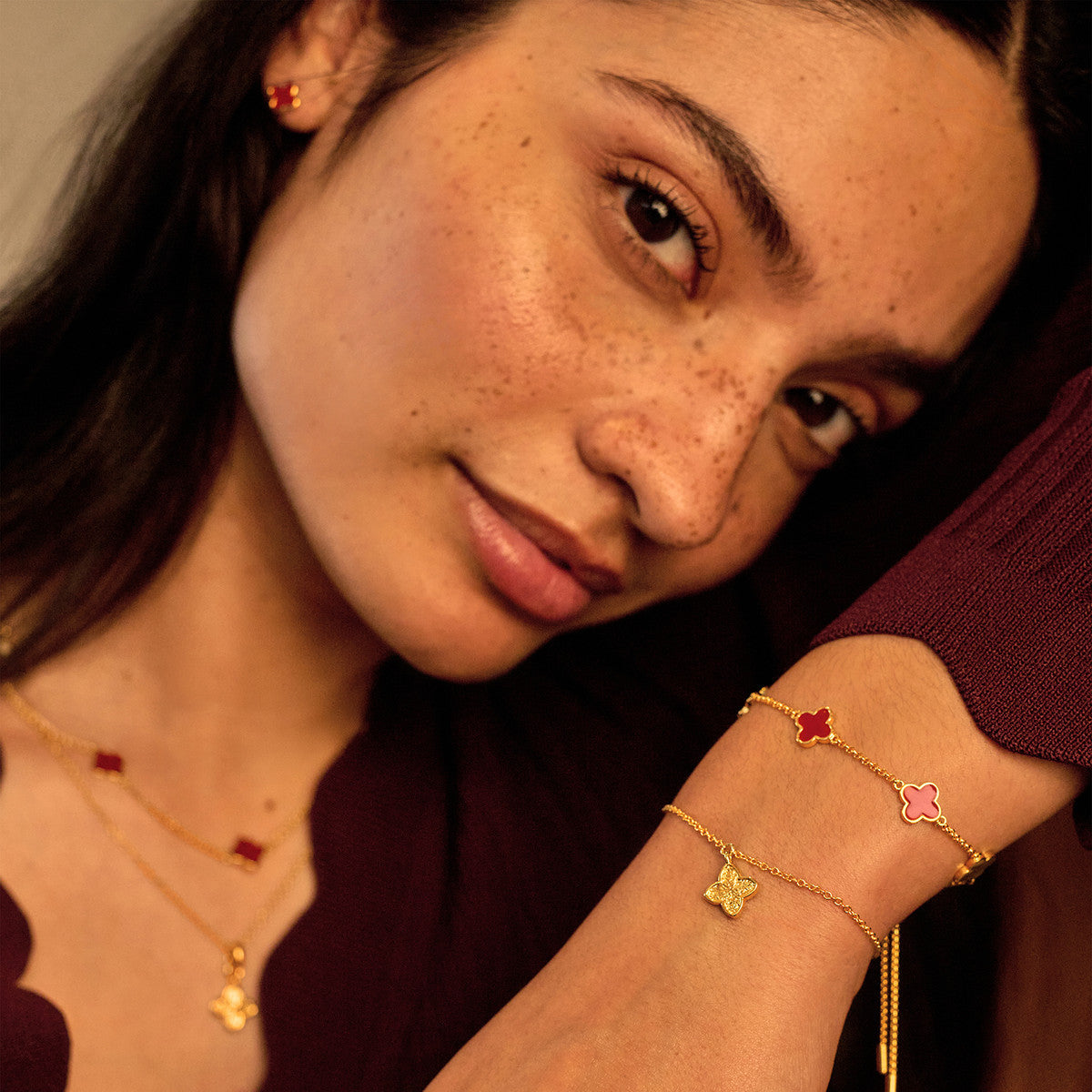 Joma Signature Clover Collection Red Clover Bracelet
