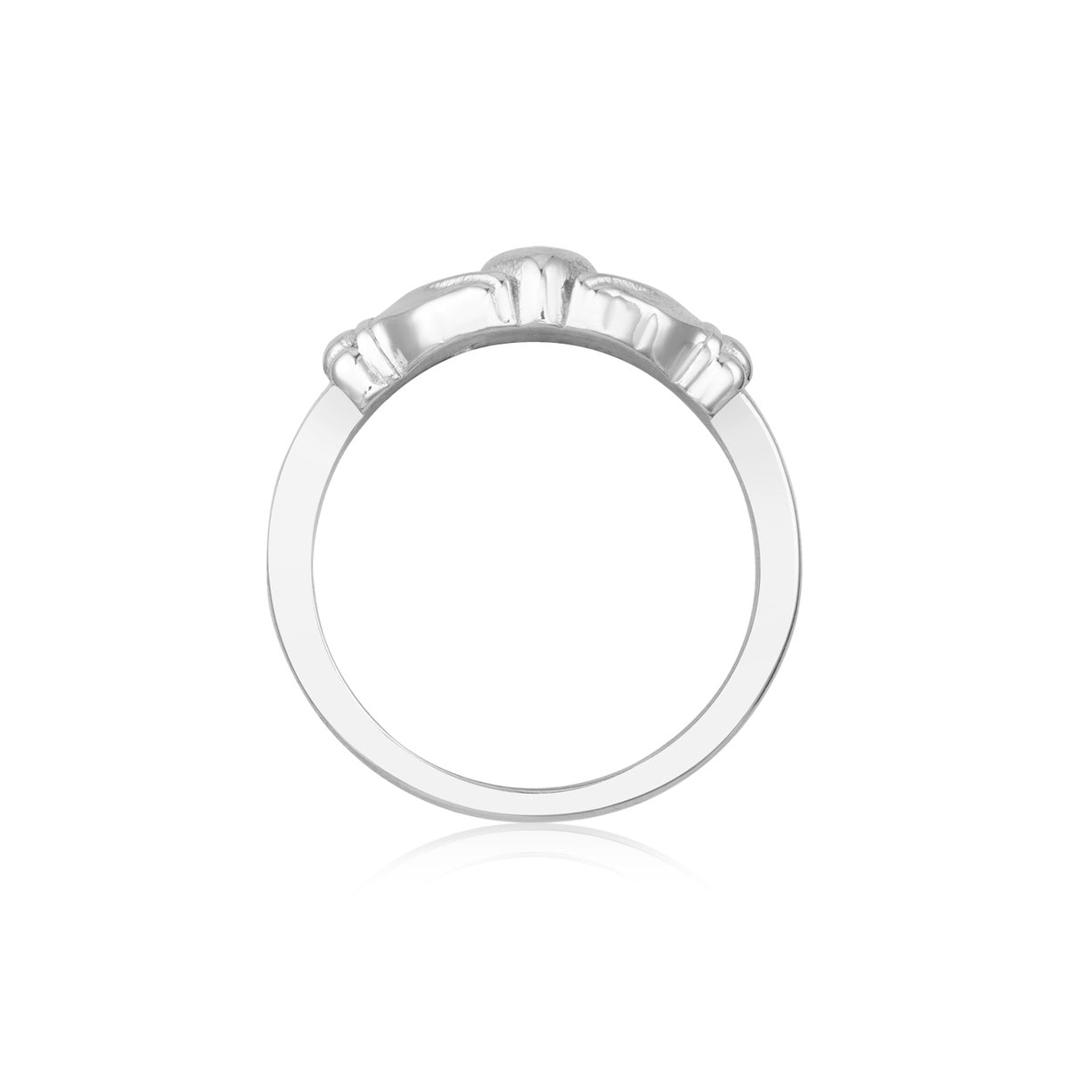 Over & Over Silver Stainless Steel Claddagh Wishbone Stacking Ring