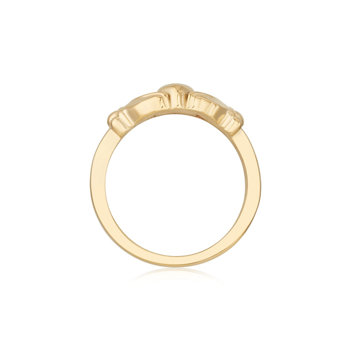 Over & Over 14k Gold Stainless Steel Claddagh Wishbone Stacking Ring
