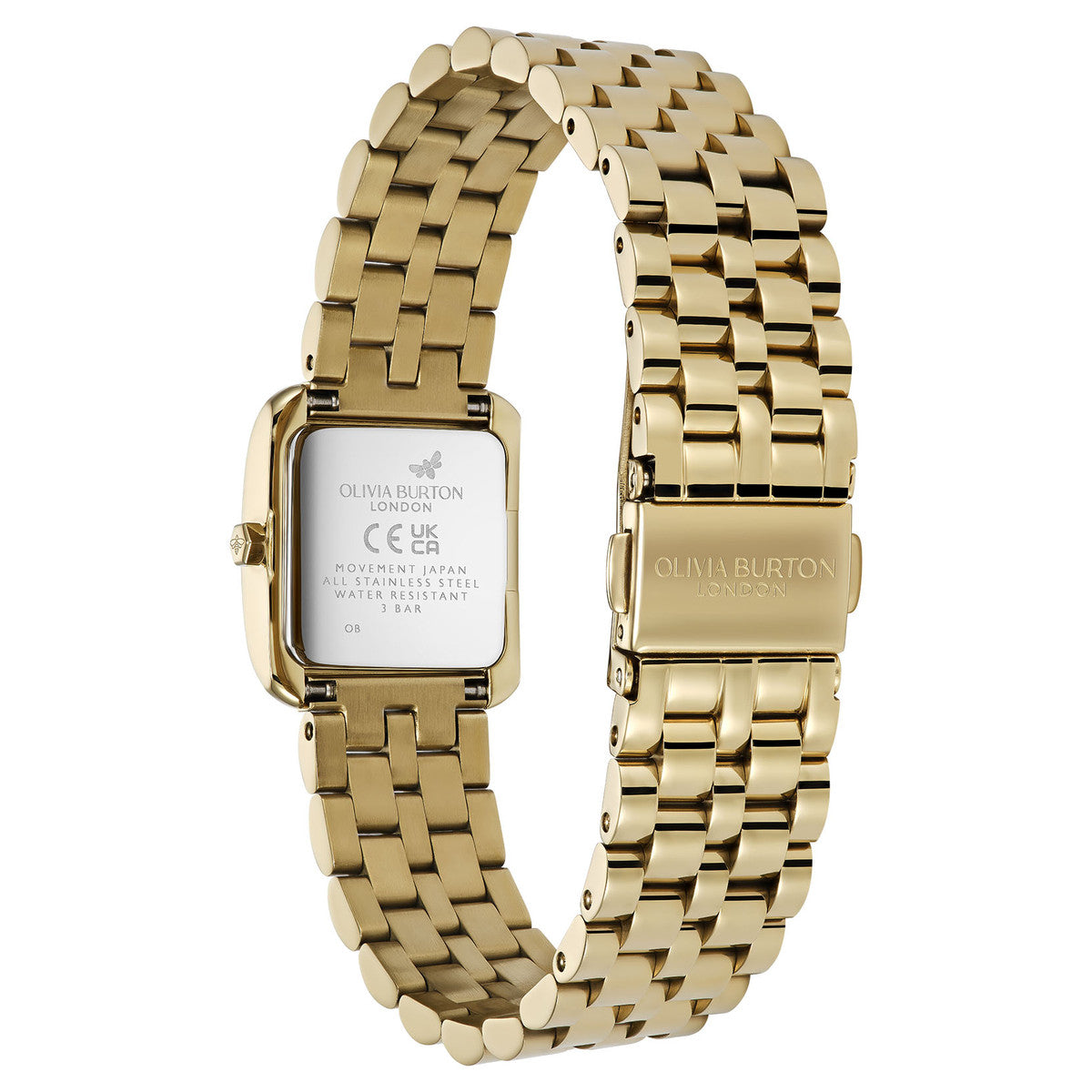 Olivia Burton Gold Berkley Green Square Dial Watch