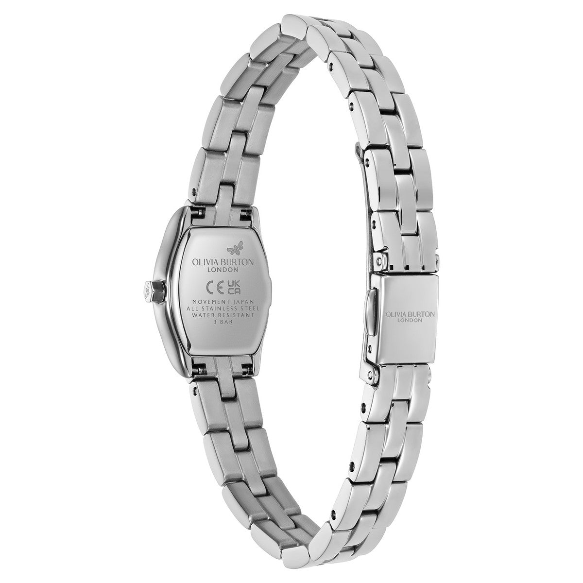 Olivia Burton Silver Cambridge Tonneau Silver Dial Watch